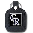 Colorado Rockies Square Leather Key Chain - MLB Baseball Fan Shop Sports Team Merchandise