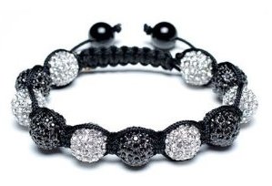 Shamballa Bracelet White & Black Disco Ball Friendship Bead Unisex Bracelets Swarovski Crystal Beads