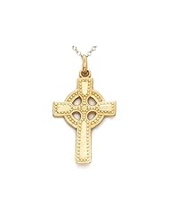 14kt Yellow Gold Celtic Cross Pendant - Chain Included