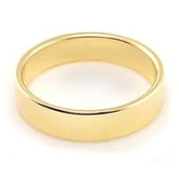 10K Yellow Gold Men's and Women's Wedding Bands 4mm light flat, 8.25