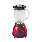 Kalorik BL-16911 500-Watt 2-Speed Countertop Blender with 50-Ounce Glass Jar, Metallic Red Spray