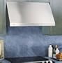 36" Wall Mount Range Hood with 600 CFM Blower Hidden Controls Four-Speed Fan Control and Halogen Cooktop Lights in Stainless Steel