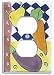 Good Pickin's Fruit Vegetable Checkerboard Hand-Painted Porcelain 1-Duplex Outlet Pla...