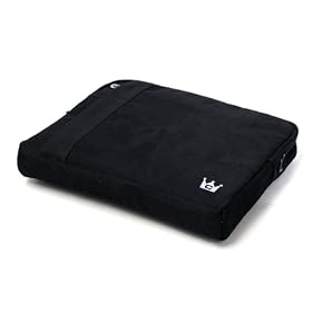 Adamo by Dell 13″ Laptop Faux Suede Protective Sleeve with Shoulder Strap and Pocket - Black