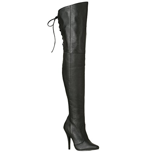 Pleaser LEGEND-8899 Women's 5" Heel Thigh High Boot Lacing Detail At The Rear