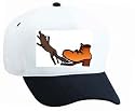 White Cap with teeth, shoe, cartoon, dog, mouth, bite