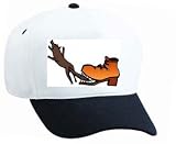 White Cap with teeth, shoe, cartoon, dog, mouth, bite