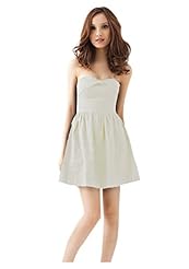 Sexy Strapless Embroidered Backless Lace-Up  Cocktail Chiffon/Cotton Party Dress/Mini Dress  With a Bow(s) and a Ribbon 