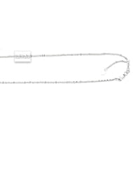 14k White Gold Adjustable Sparkle Chain Necklace 1.5mm 16-22"