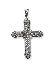 Sterling Silver Marcasite Cross Pendant