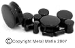 NATURAL STONE DOUBLE FLARE BLACK AGATE PLUGS PBA2 -2G