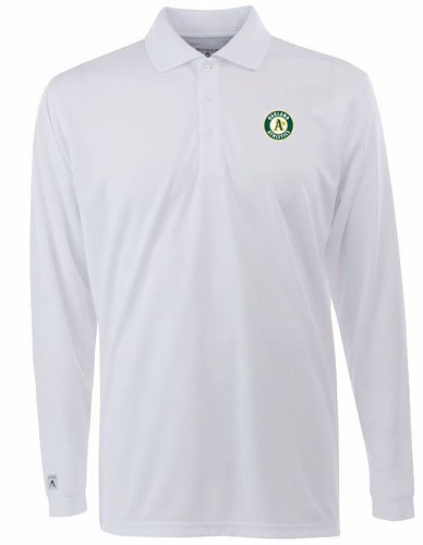 Oakland Athletics Long Sleeve Polo Shirt (White) - Medium