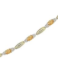 14kt Yellow Gold Oval Citrine and Diamond Bracelet