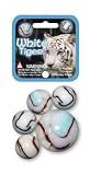 Mega Marbles - WHITE TIGER Marbles Net (1 Shooter Marble, 24 Player Marbles & 2 Display Rings)