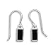 Rectangle Inlay Black Onyx Earrings on French Wire title=
