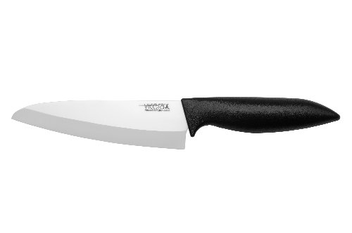ViCera JVC-160WBK 6-Inch/16 Centimeter Ceramic Chef's Knife, Black/White