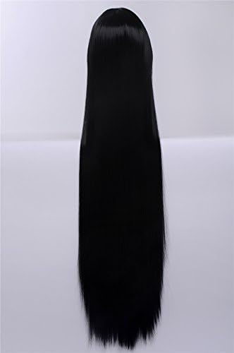 ICOSER Black Long Straight Hair Anime Cosplay Party Wigs (150cm)