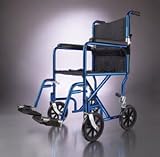 Excel Aluminum Transport Wheelchair - 19' Wide, Permanent, Full-Length Arms, Swing-Away, Detach
