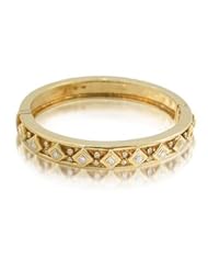 Diamond 18k Yellow Gold Etruscan Antique Bangle Bracelet
