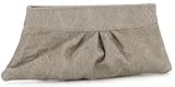 Lauren Merkin Eve Women's Leather Clutch (Grey Glossy Python)