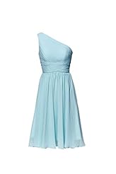 Plus Size Pleated Short One Shoulder Chiffon/Satin Evening Dress/Bridesmaid Dress/Prom Dress/Wedding Party Dress 