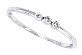 0.01ctTW Round Three Stone Diamond Engagement, Wedding ,Promise Ring in 10Kt White Gold