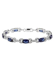 Created Ceylon Sapphire and Diamond Bracelet