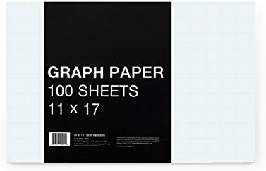 VELA Graph Paper, 11 x 17, 100 Loose Sheets, Premium 24lb Heavyweight Paper, Class-2 'Optimized' Paper (10x10 Grid Variation)
