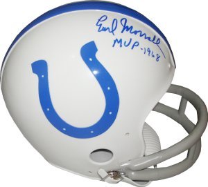 Earl Morrall signed Baltimore Colts 2bar TB Mini Helmet 68MVP