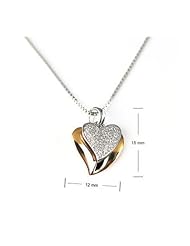 Heart To Heart - Diamond And 18K Red White Gold Pendant