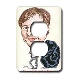 Londons Times Funny Panel Hollywood Cartoons - Brad Pitt And His Brother Prune - Light Switch Covers - 2 plug outlet cover