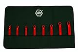Wiha 21095 Insulated Metric Deep Offset Angled 15 Degree Ring Wrench Set, 10mm - 19mm, 8 Piece In Ro