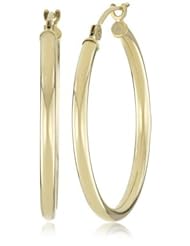 14k Yellow Gold Hoop Earrings , (1" Diameter)