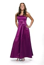 Astrapahl, Elegantes langes festliches Abendkleid mit Zierbrosche, Farbe purple