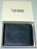 Jack Georges Men's Wallet - Black/ Light Blue Leather with Contrasting Stitches - Authentic & New - Hand Made