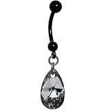 Handcrafted Gothic Teardrop Belly Ring MADE WITH SWAROVSKI ELEMENTS