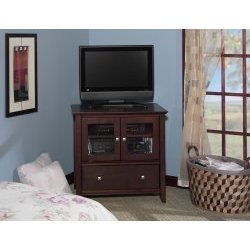 Television Stand w/Cabinet - holds 37" Plasma/LCD Max. (mocha cherry) (31"H x 31.63"W x 20"D)