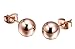 Paialco Women's Rose Gold Plated Simple Cute Ball Stud Earring