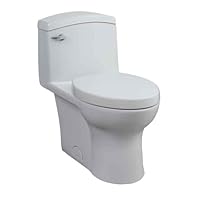 Porcher 97320-60.001 Veneto One Piece Elongated Toilet with Slow Close Seat, White