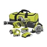 Factory-Reconditioned Ryobi One+ 18V Cordless Lithium-ion 4-Piece Combo Kit ZRP844