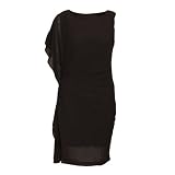 U1 New Womens Black Ruffle Sleeve Pleated Ladies Fashion Dress Size S/M M/L
