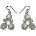 Ear Rings in Sterling Silver & Rainbow Gemstone 2  (gnklcs324erng)
