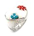 925 Sterling Silver White W/mlt Designo Heart Ring - Sale!