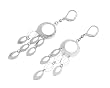 Sterling Silver Earrings - Round and Marquise - 68 mm