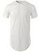 Mens Hipster Hip Hop Basic Long T-Shirt with Zipper Trim (X-Large, 1rd03_White)