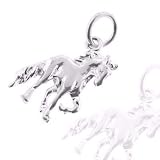 925 Sterling Silver Jewelry, Gaiting Stallion Charm, Adjustable Fit, Plus Free Special Gift Pouch