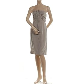 BCBG RUNWAY GRAVEL SILK WVN LACE BOW DRESS NEW 8