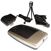 HQRP Replacement Battery Charger for Fuji NP-40, NP40N, Pentax D-Li8, Benq Dli-102, Samsung SLB0737 / SLB0837 Digital Camera, with HQRP Black Mini Tabletop Tripod