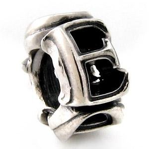 Letter E Spacer Bead 925 Solid Sterling Silver Authentic Ohm fits European Charm Bracelet