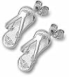 5/8" Chevy Corvette C-5 Flip Flop Post Earrings - Sterling Silver Jewelry